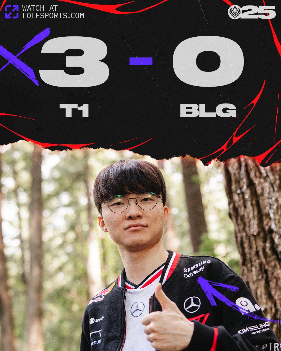 《0》Faker操控瑞茲三殺主宰團戰，T13-0戰勝BLG成功晉級決賽