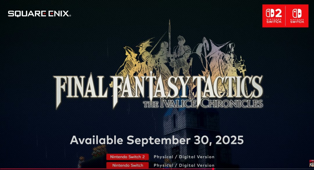 《FF戰略版：伊瓦利斯編年史》NS2與NS游戲發售日期正式揭曉